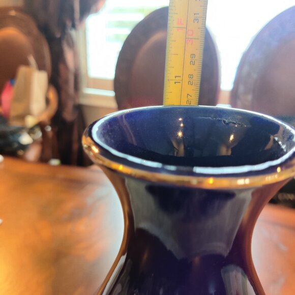 Japan Made Retro Floral Blue Vase - Picture 5 of 5